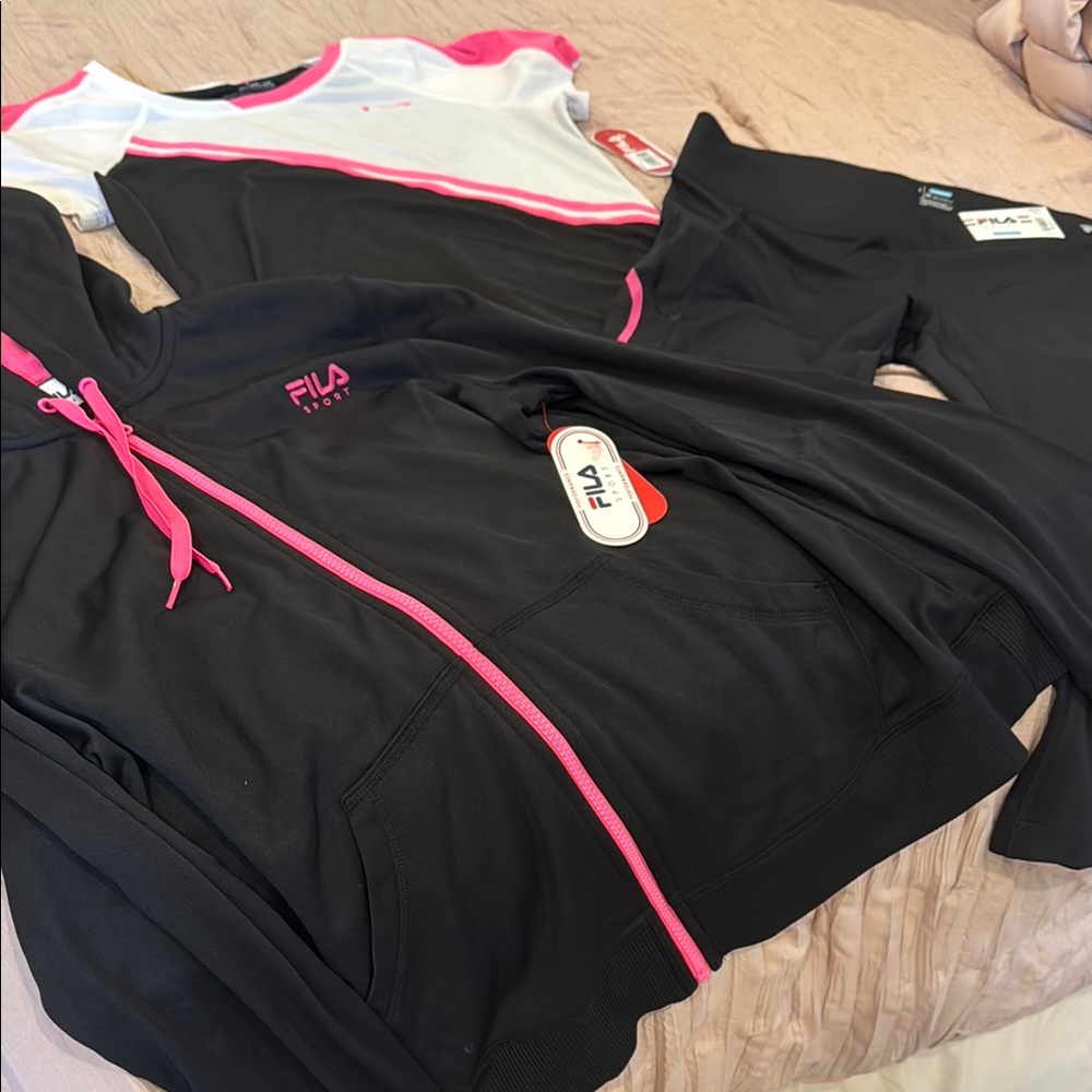 NWT Fila Black and Pink Sportswear Collection